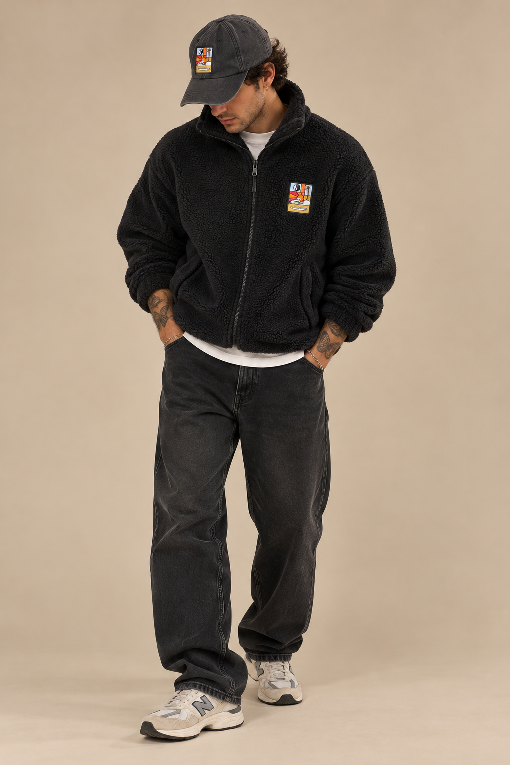 Veste zippée sherpa Luzou noir