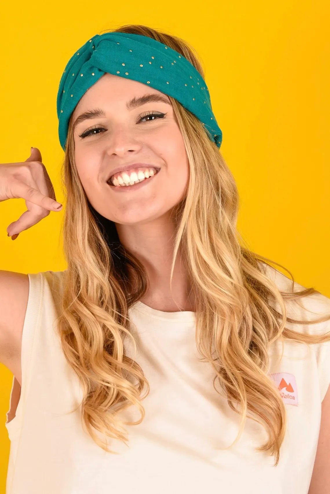 Bandeau Alana bleu canard doré - Waïloa