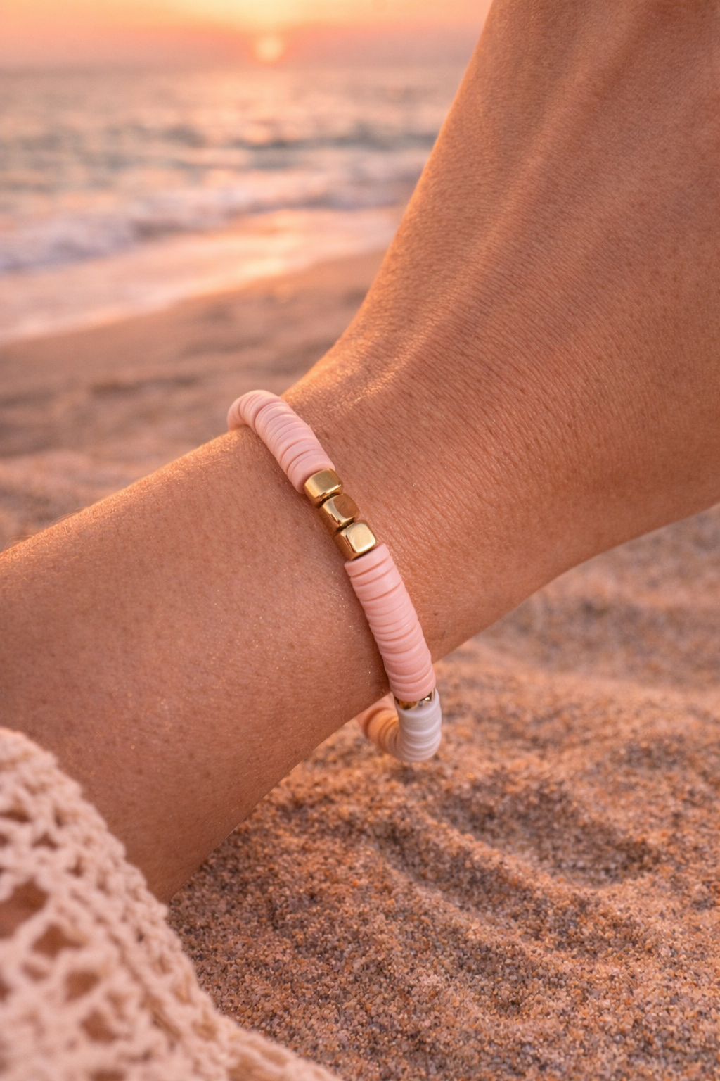 Bracelet carré rose - Waïloa