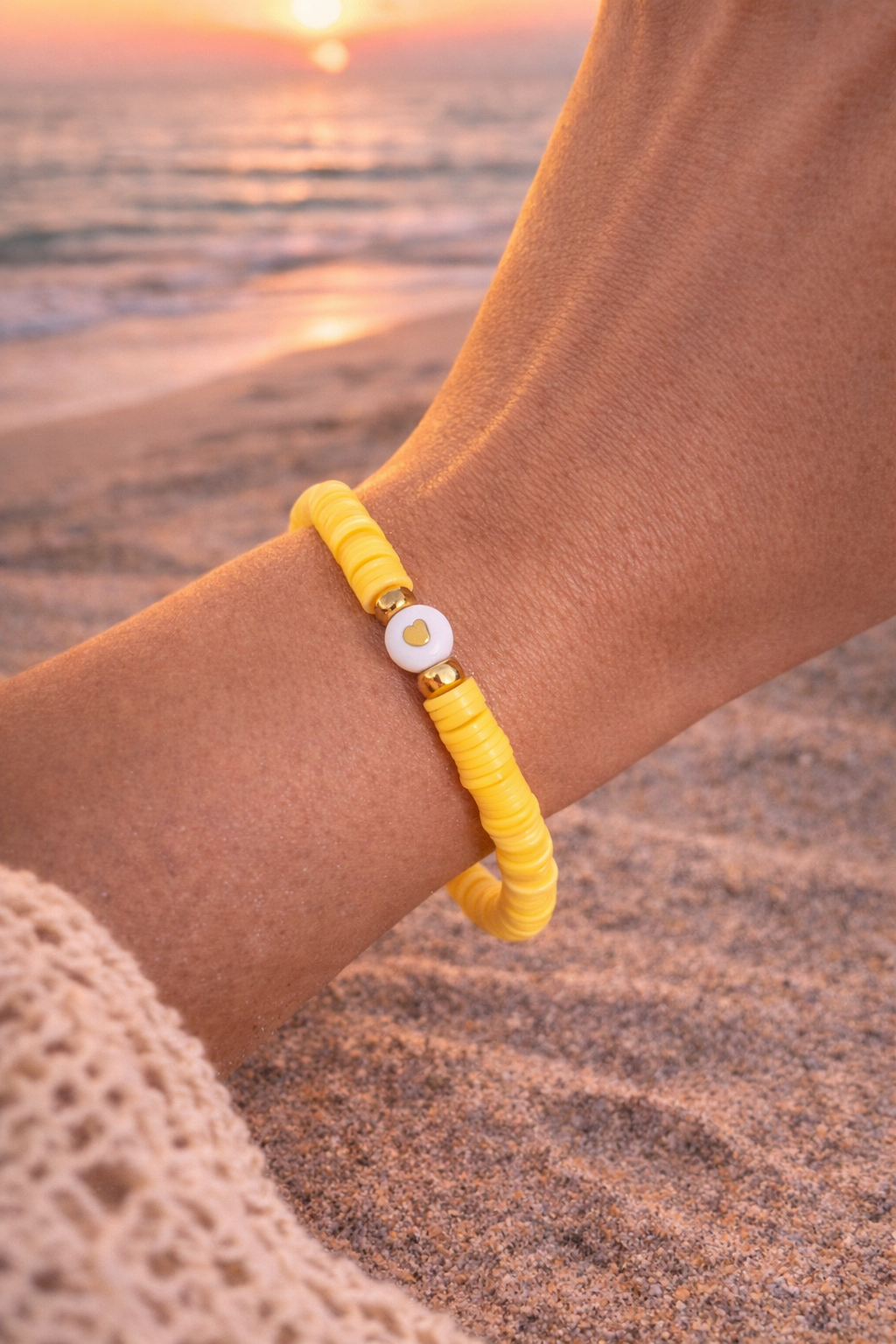 Bracelet coeur jaune - Waïloa