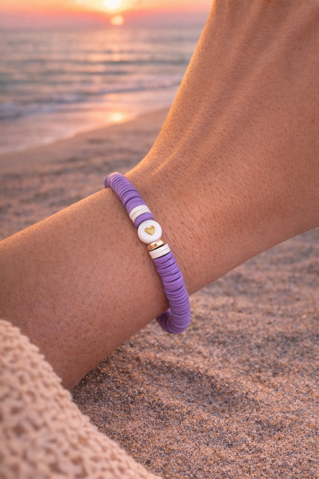 Bracelet coeur violet - Waïloa