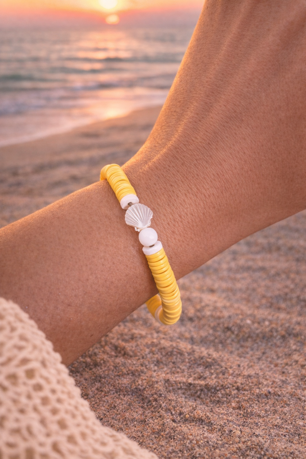 Bracelet coquillage jaune - Waïloa