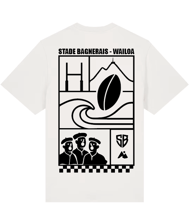 T-shirt oversize Capsule écru/noir Stade B.
