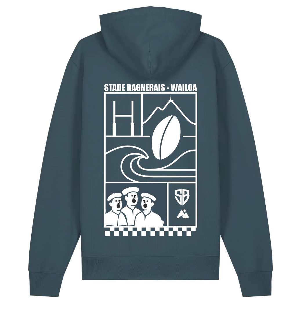 Sweat à capuche Capsule bleu paon Stade B.