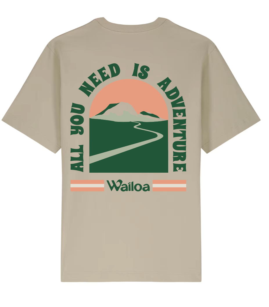 PRÉCOMMANDE : T-shirt oversize All you need is adventure marron Waïloa
