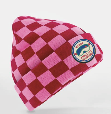 PRÉCOMMANDE : Bonnet Damier Après-ski Rose/Rouge Waïloa