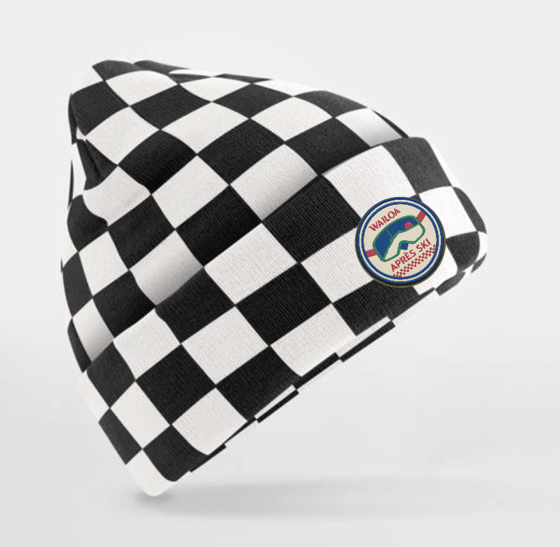 PRÉCOMMANDE : Bonnet Damier Après-ski Noir/Blanc Waïloa