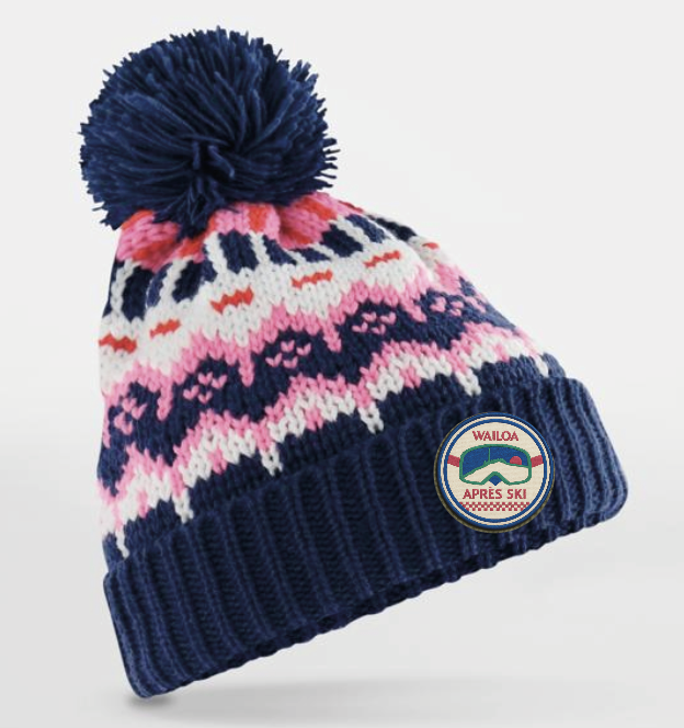 PRÉCOMMANDE : Bonnet à pompon Rétro Après-ski Bleu Waïloa