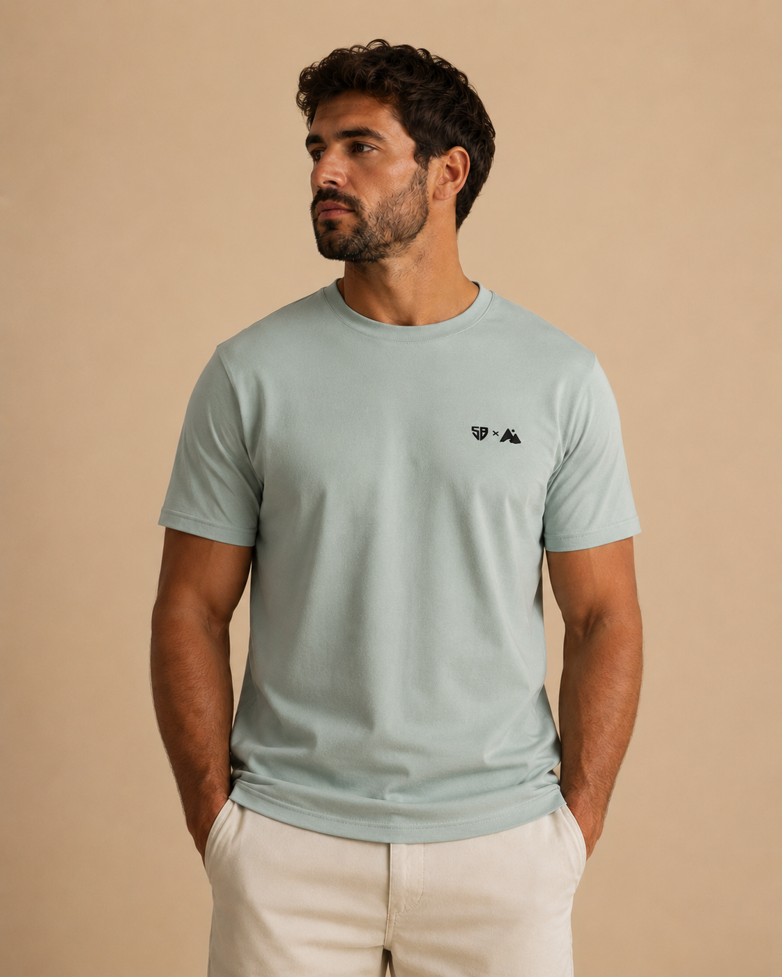 T-shirt Basic Collab' vert d'eau Stade B.