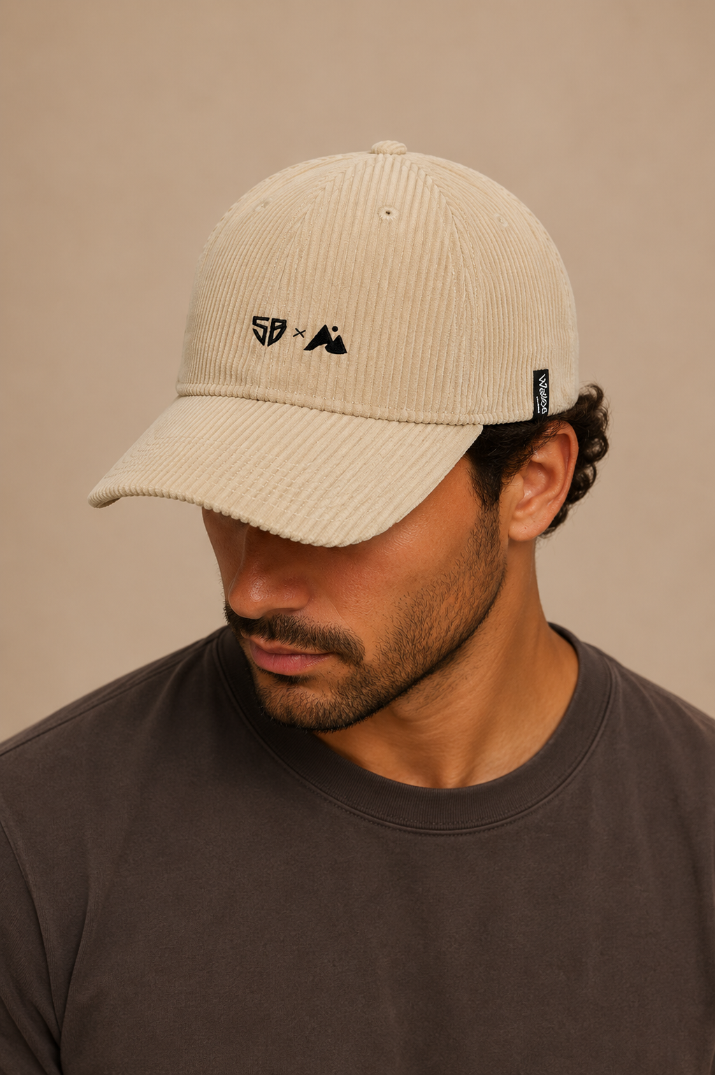 Casquette Velours Collab’ beige Stade B.
