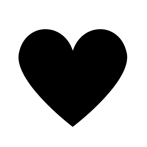 Il s'agit d'un cœur noir sur un fond blanc.