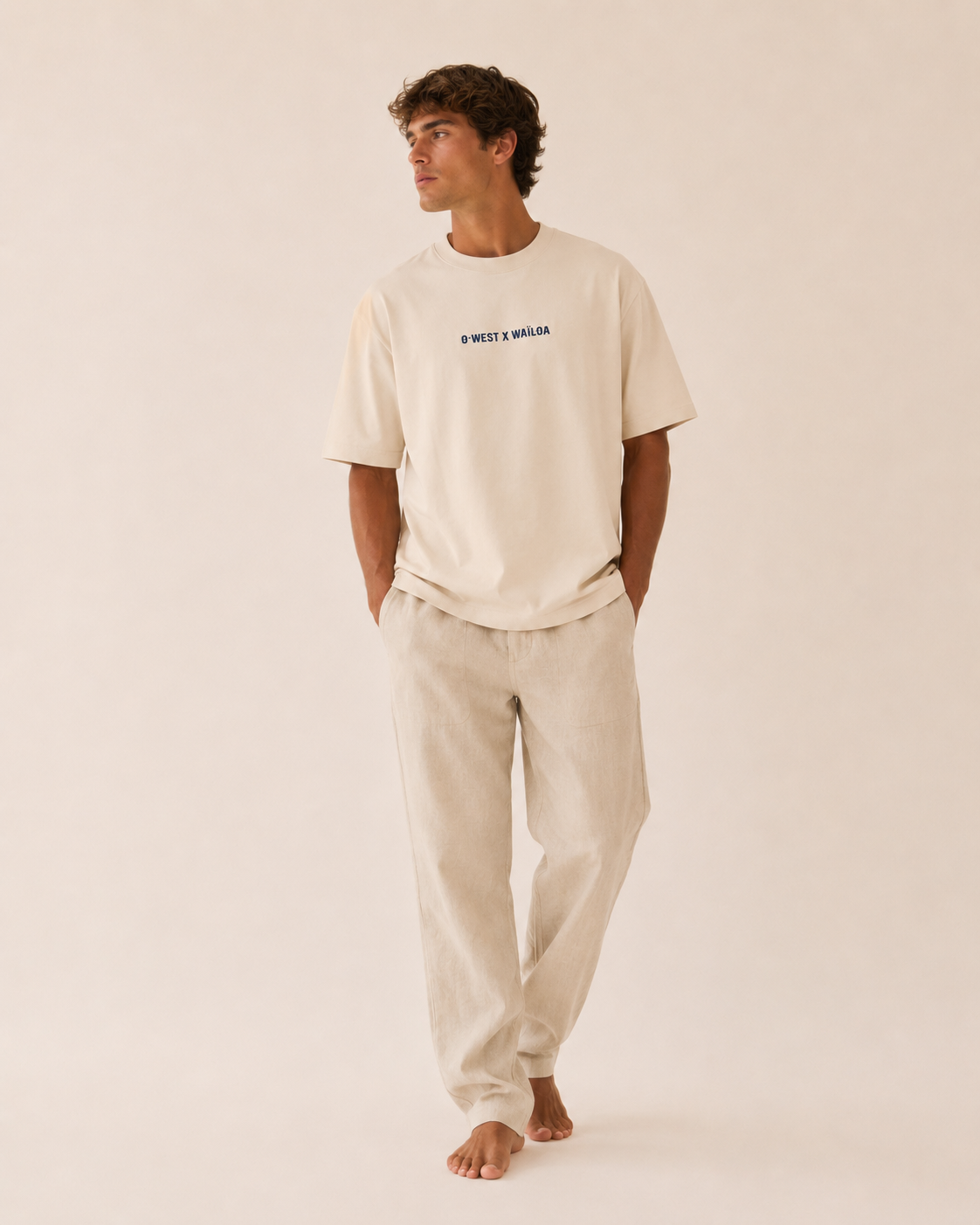 T-shirt Sud-Ouest écru/bleu
