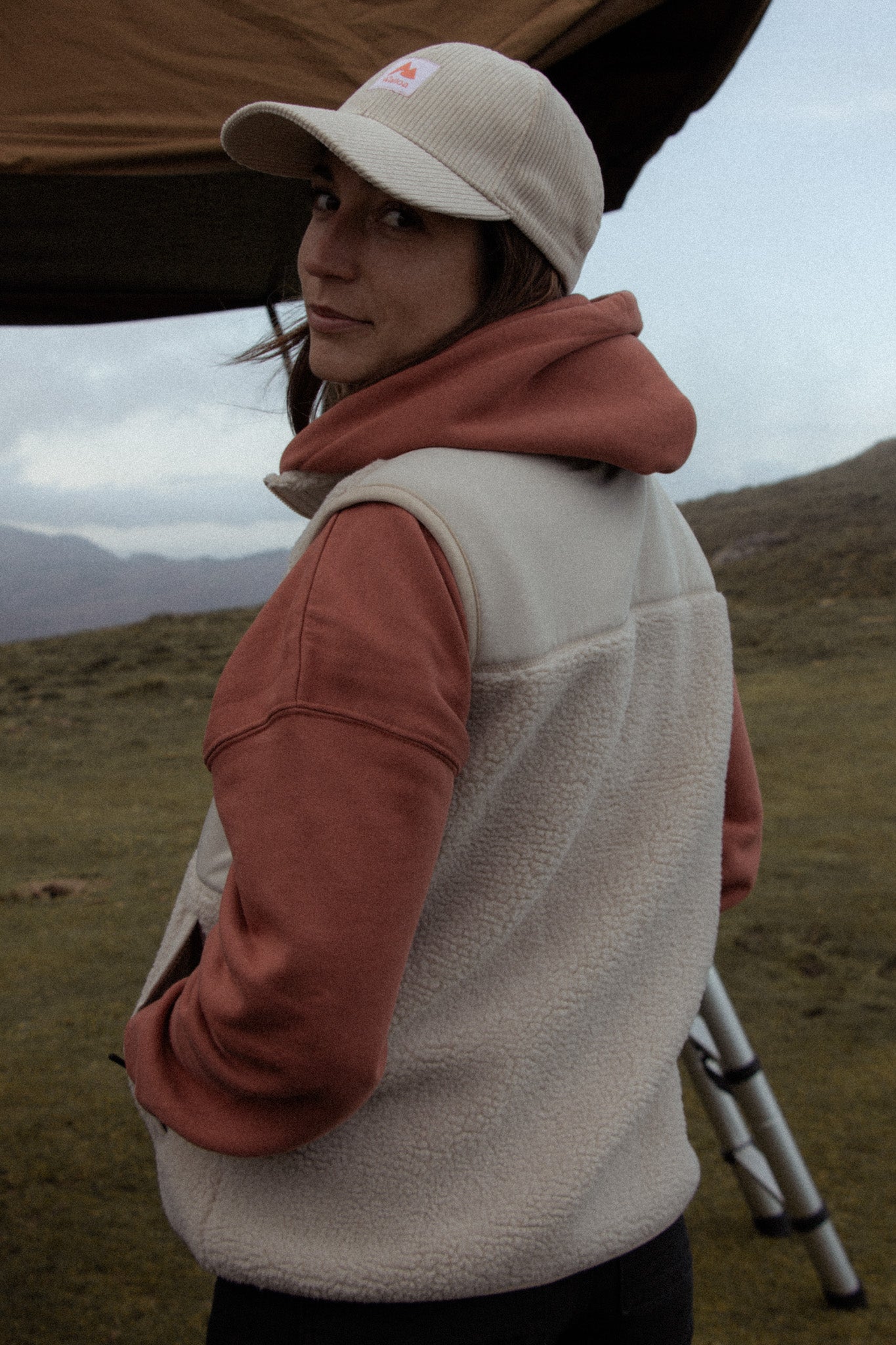 Polaire Midi sans manche beige - Waïloa