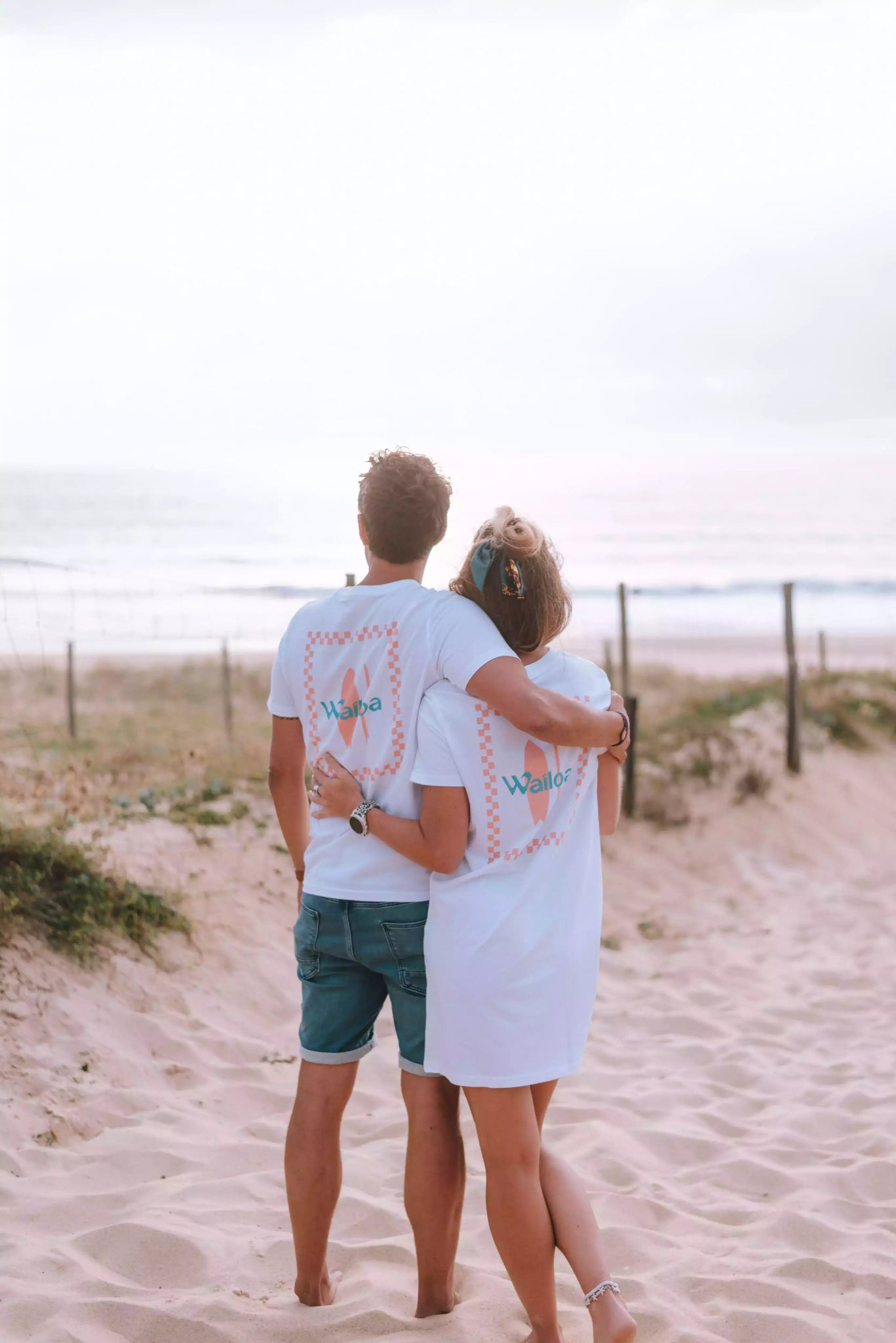 T-shirt blanc Damier - Waïloa