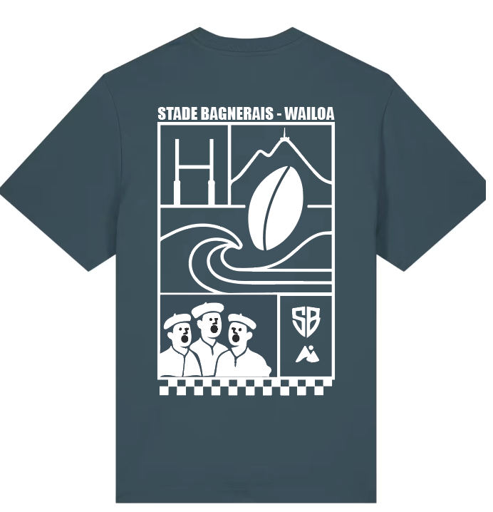 T-shirt oversize Capsule bleu paon Stade B. Waïloa