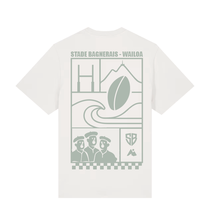 T-shirt oversize Capsule écru/vert d'eau Stade B. Waïloa