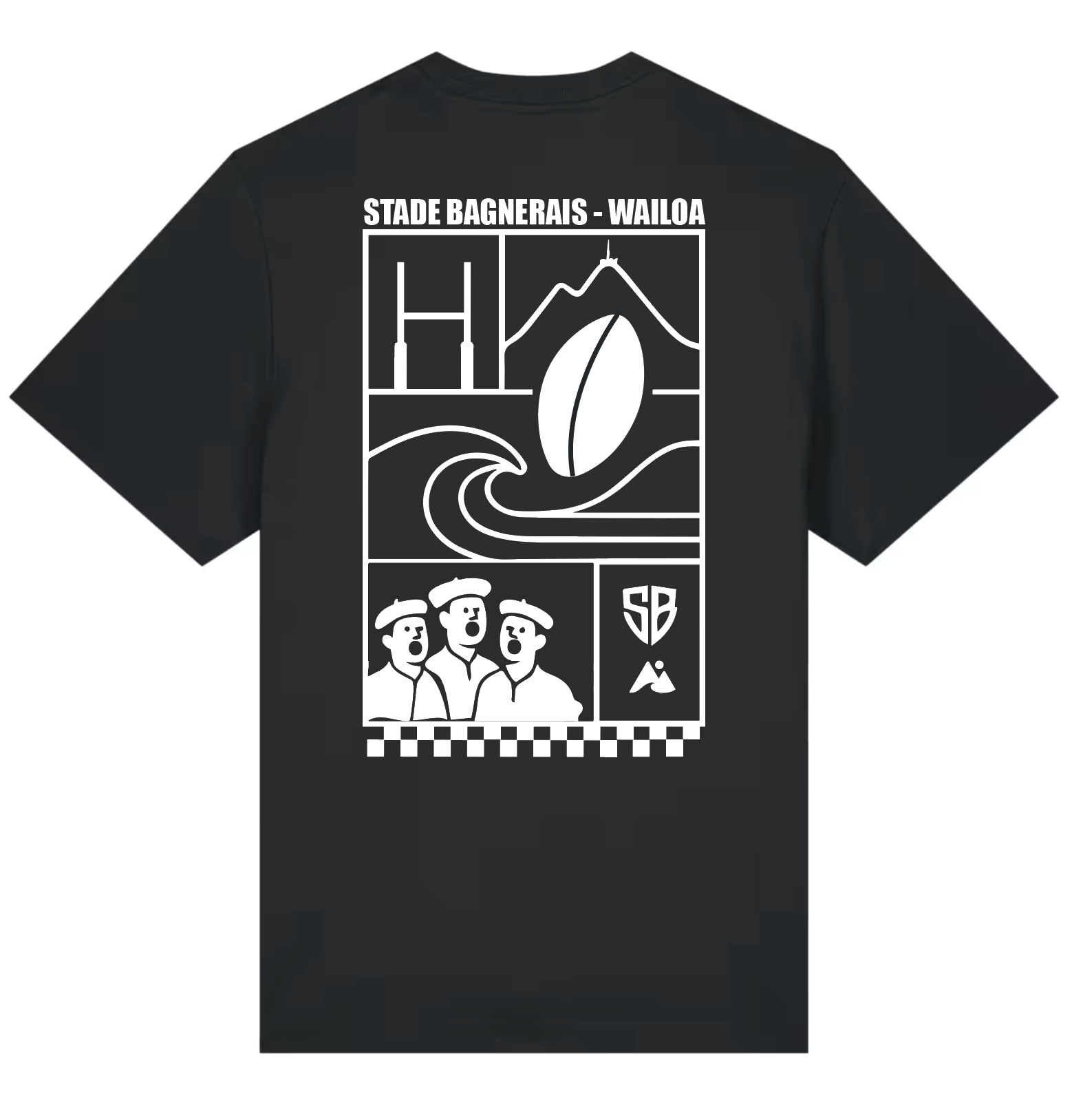 T-shirt oversize Capsule noir Stade B. Waïloa
