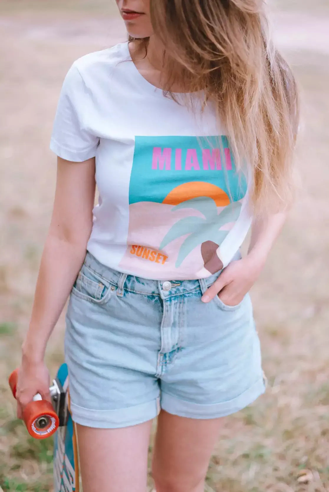 T-shirt Femme ajusté coton bio Miami