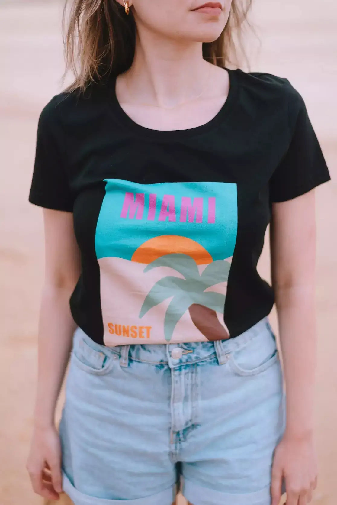 T-shirt Femme ajusté coton bio Miami