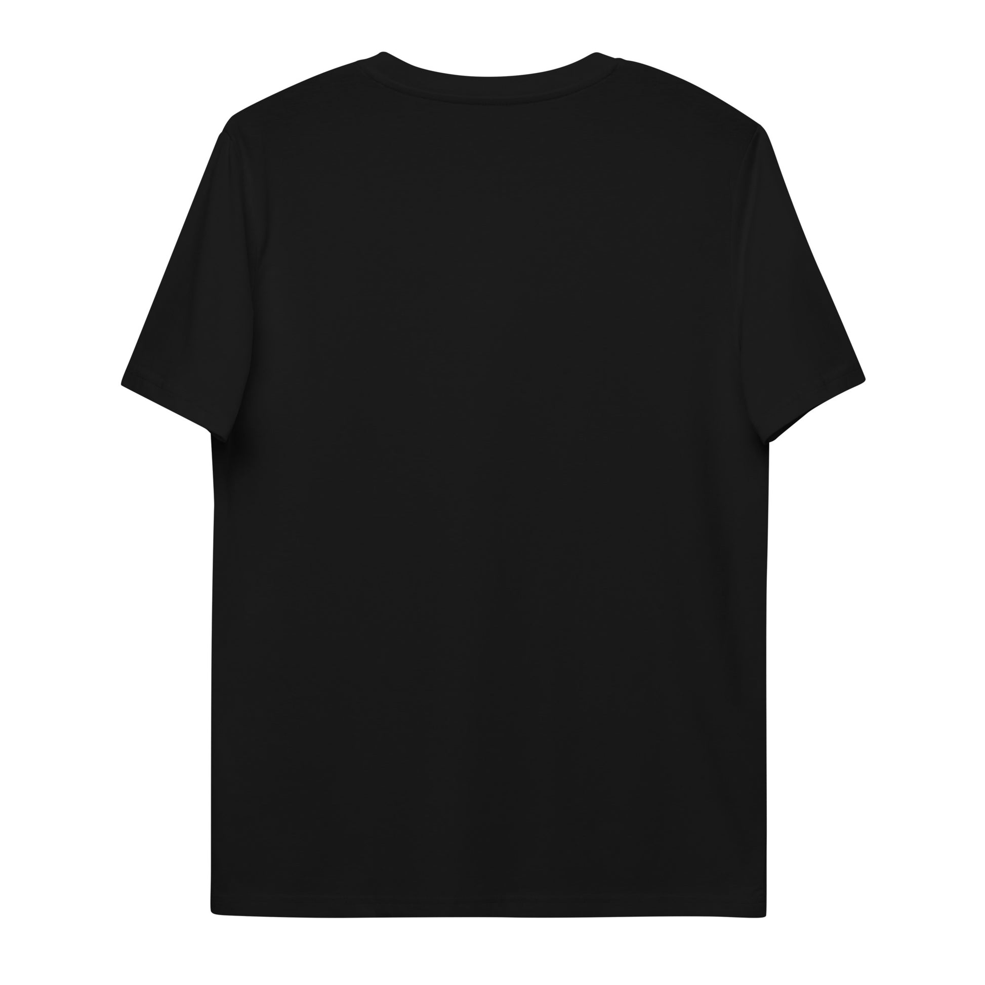 T-shirt unisexe noir photographié de dos.