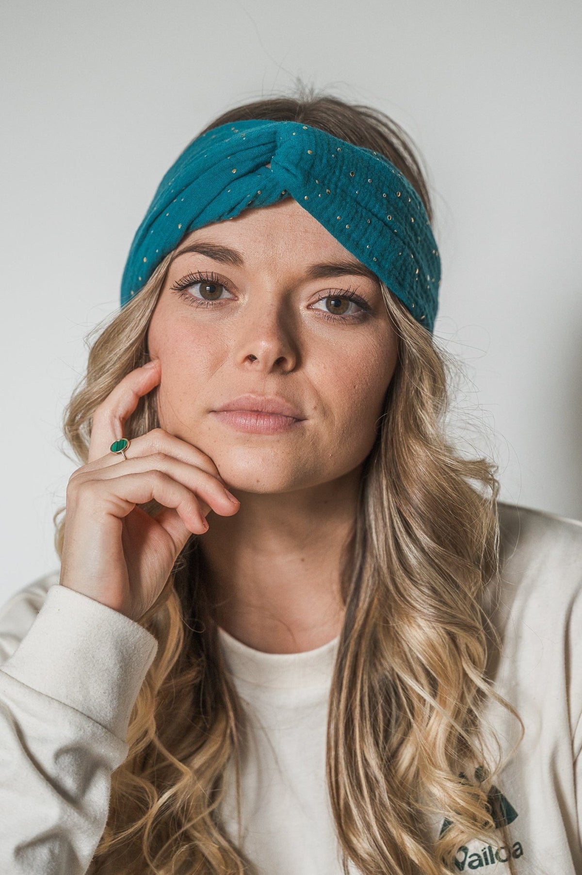 Bandeau Alana bleu canard doré – Waïloa (vue 2)