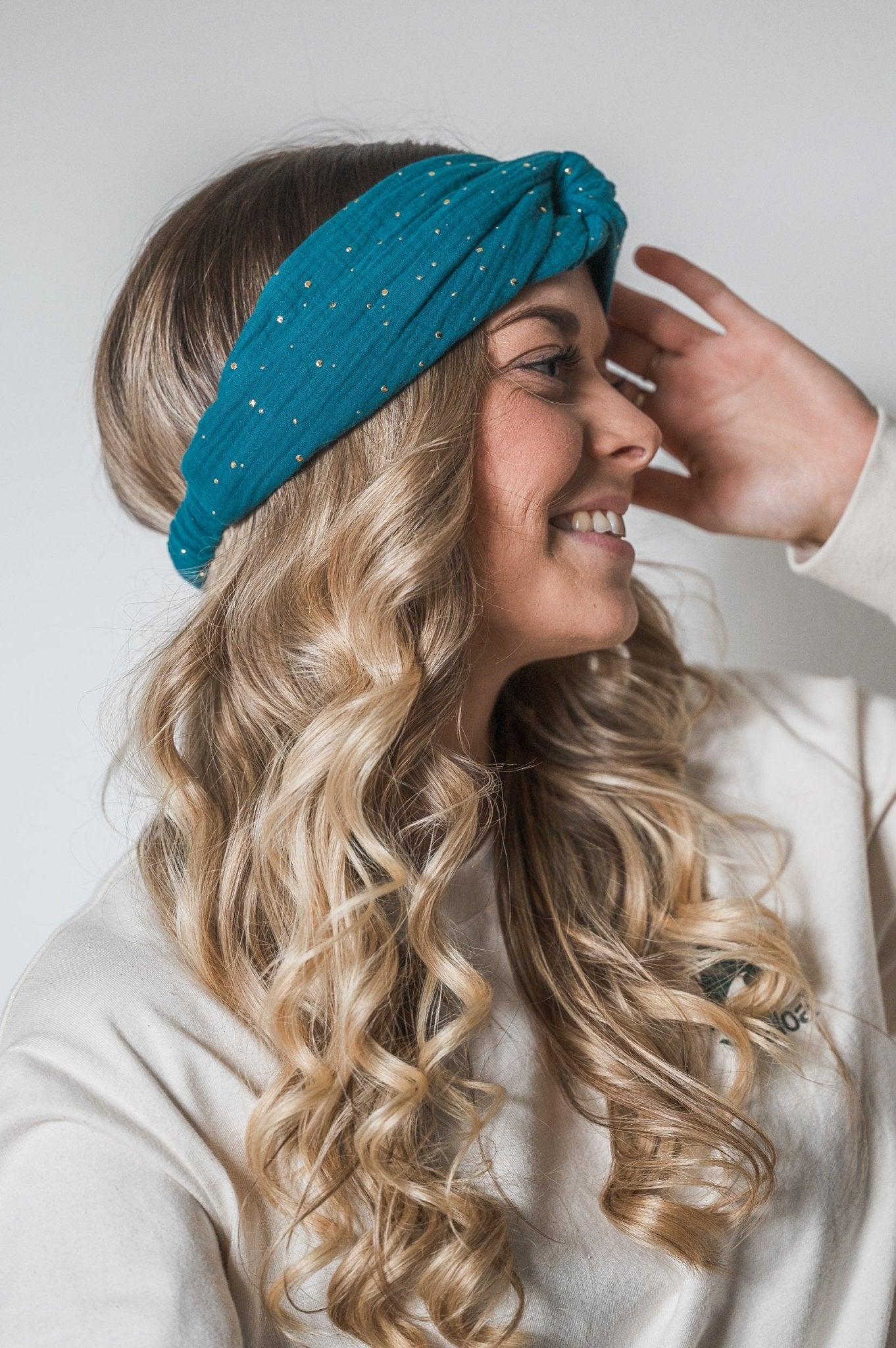 Bandeau Alana bleu canard doré – Waïloa (vue 3)