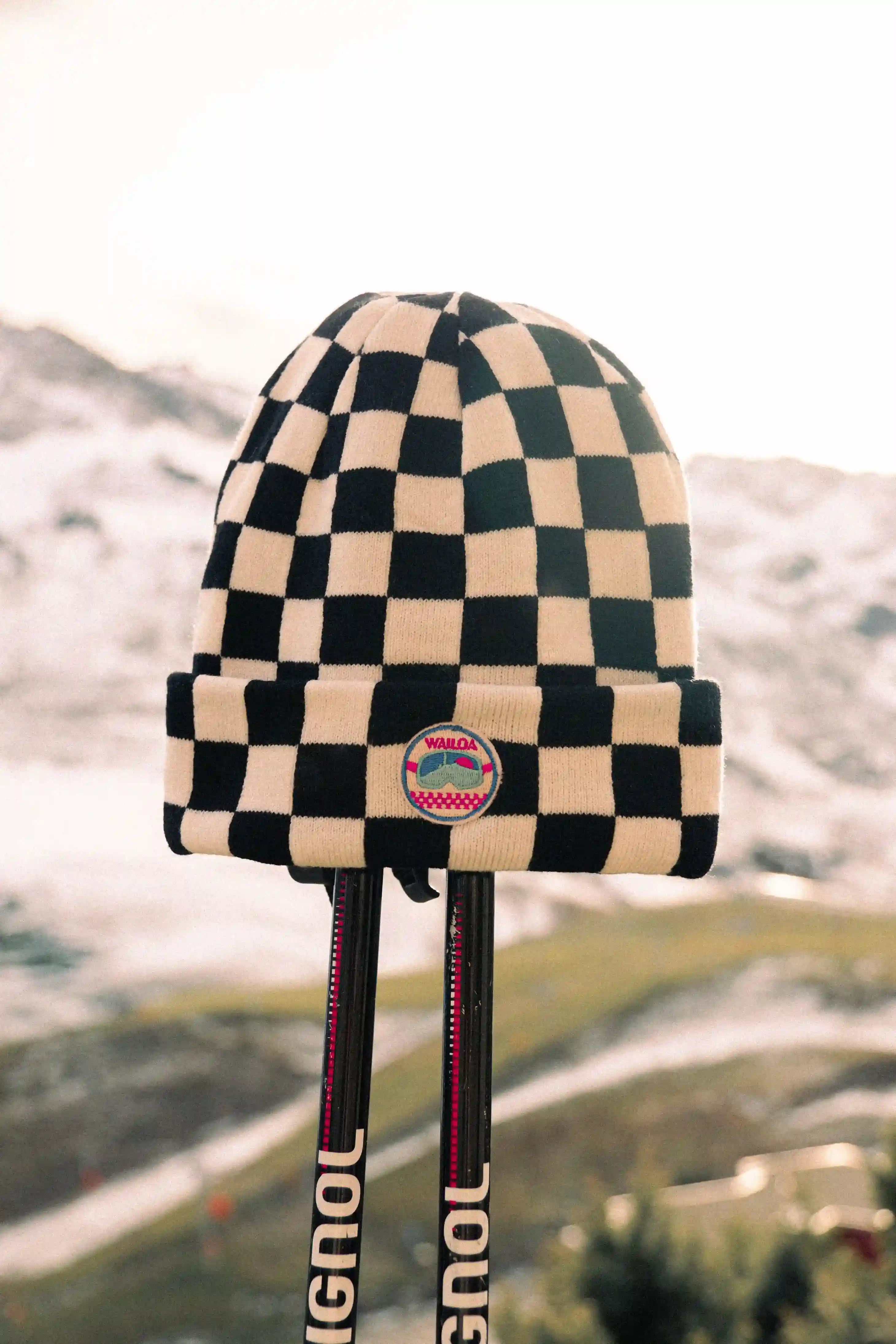 Bonnet à damier Move Noir/Blanc – Waïloa (vue 3)