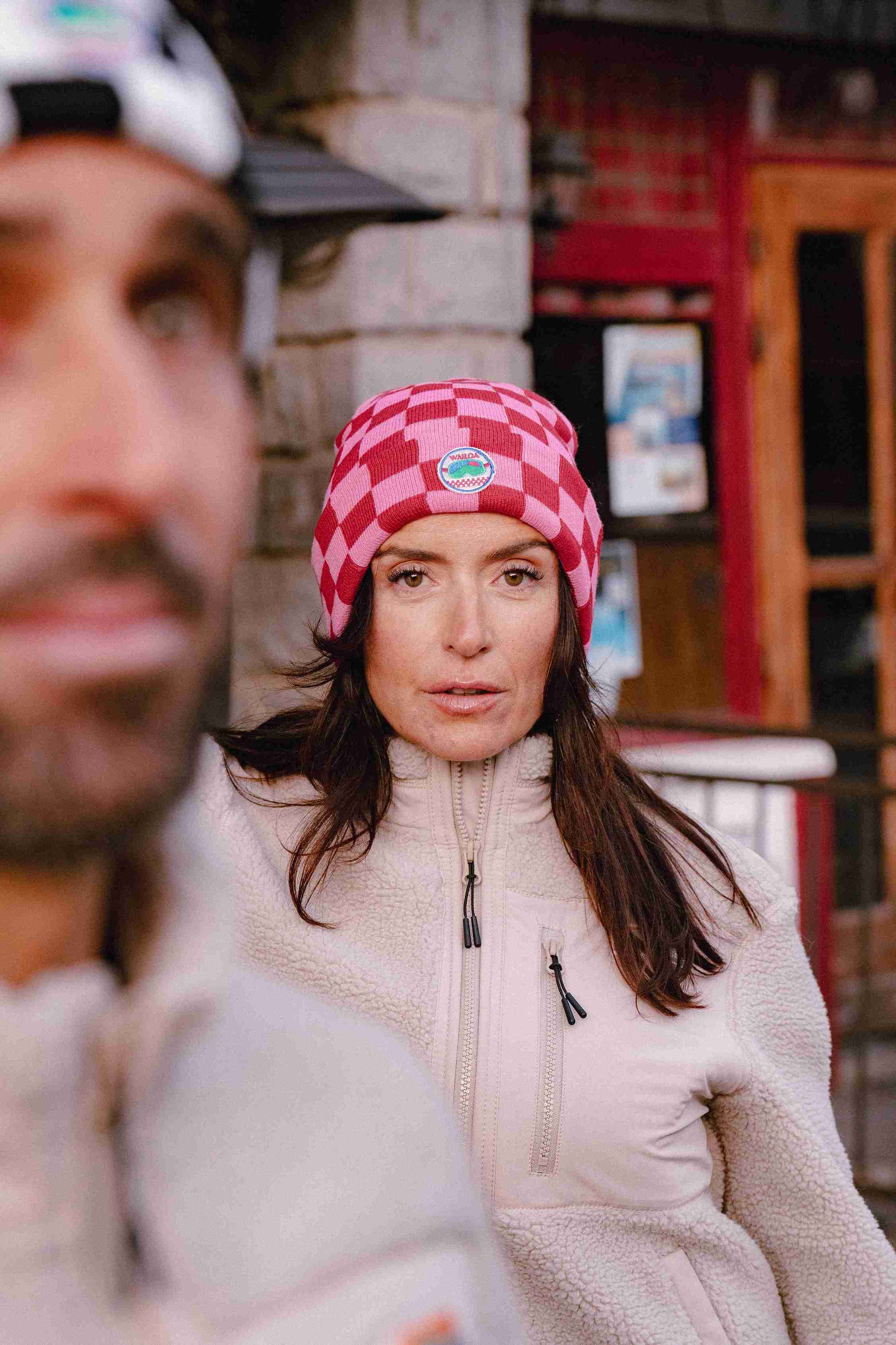Bonnet à damier Move Rose/Rouge femme – Waïloa