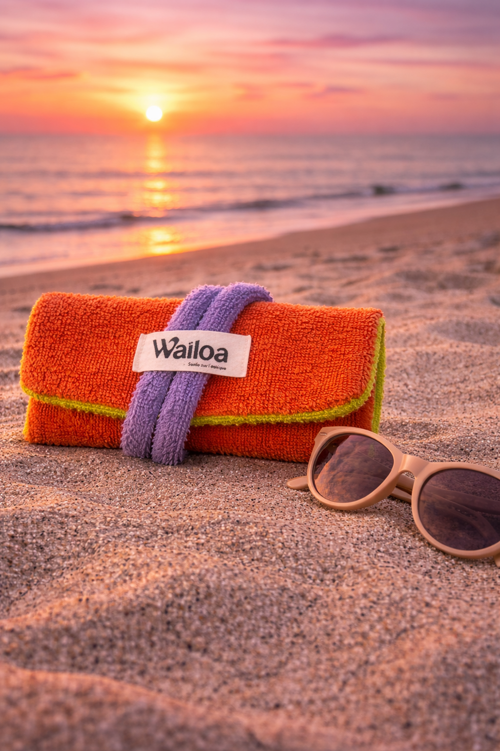 Étui à lunettes éponge orange – Waïloa