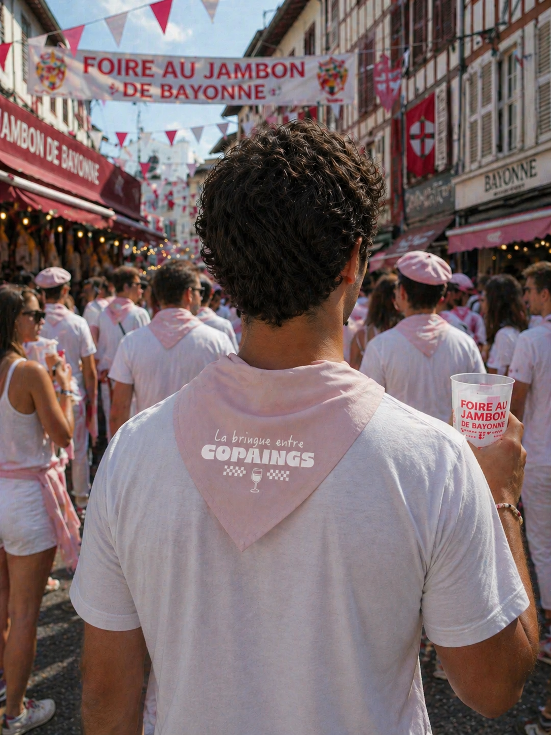 Foulard Sud-Ouest rose blanc – Waïloa
