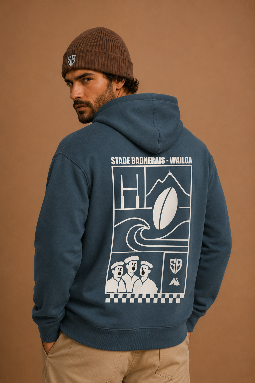 Sweat à capuche Capsule bleu paon | Stade Bagnerais x Waïloa (vue 2)
