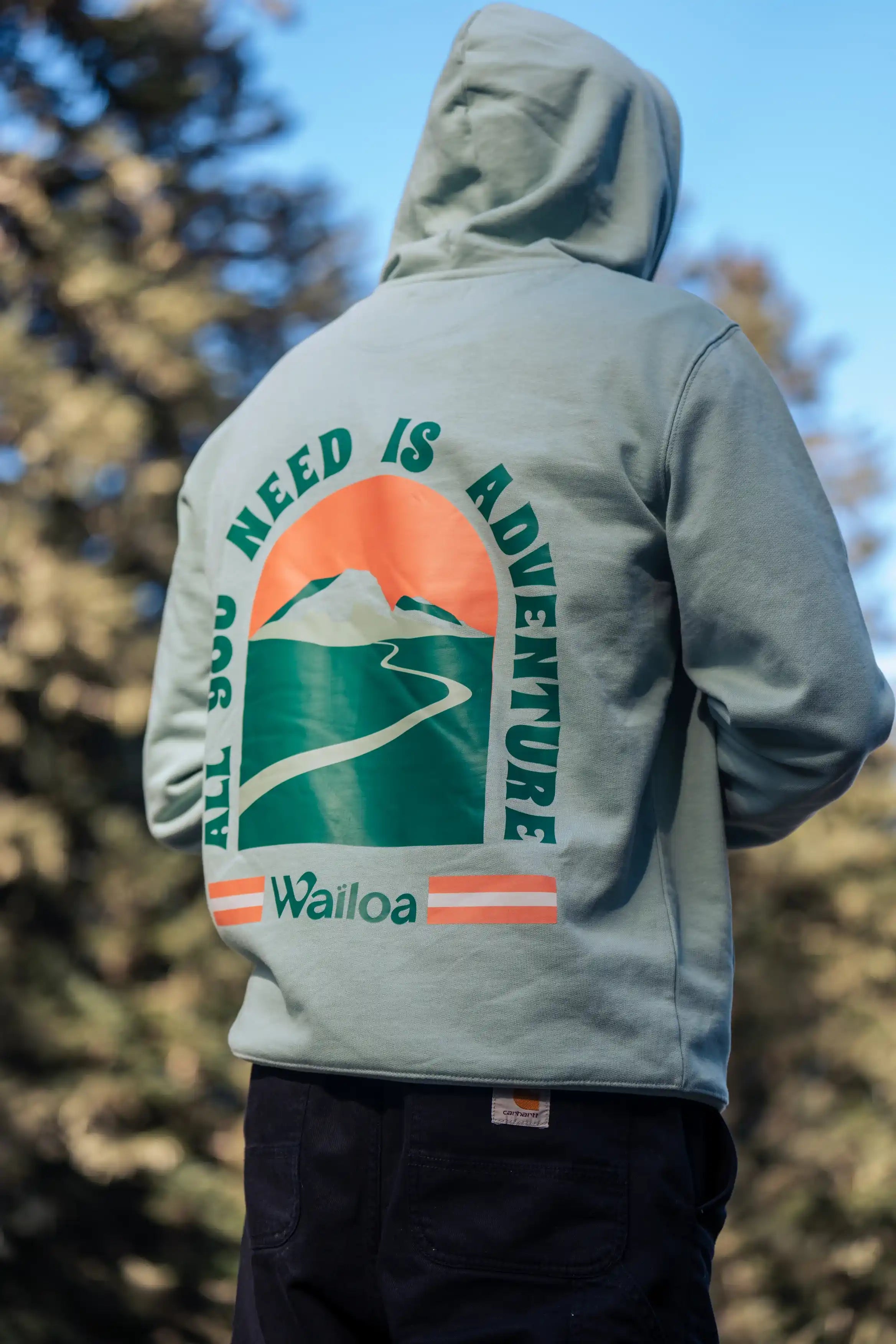 Sweat Wander vert d'eau Homme – Waïloa (vue 2)