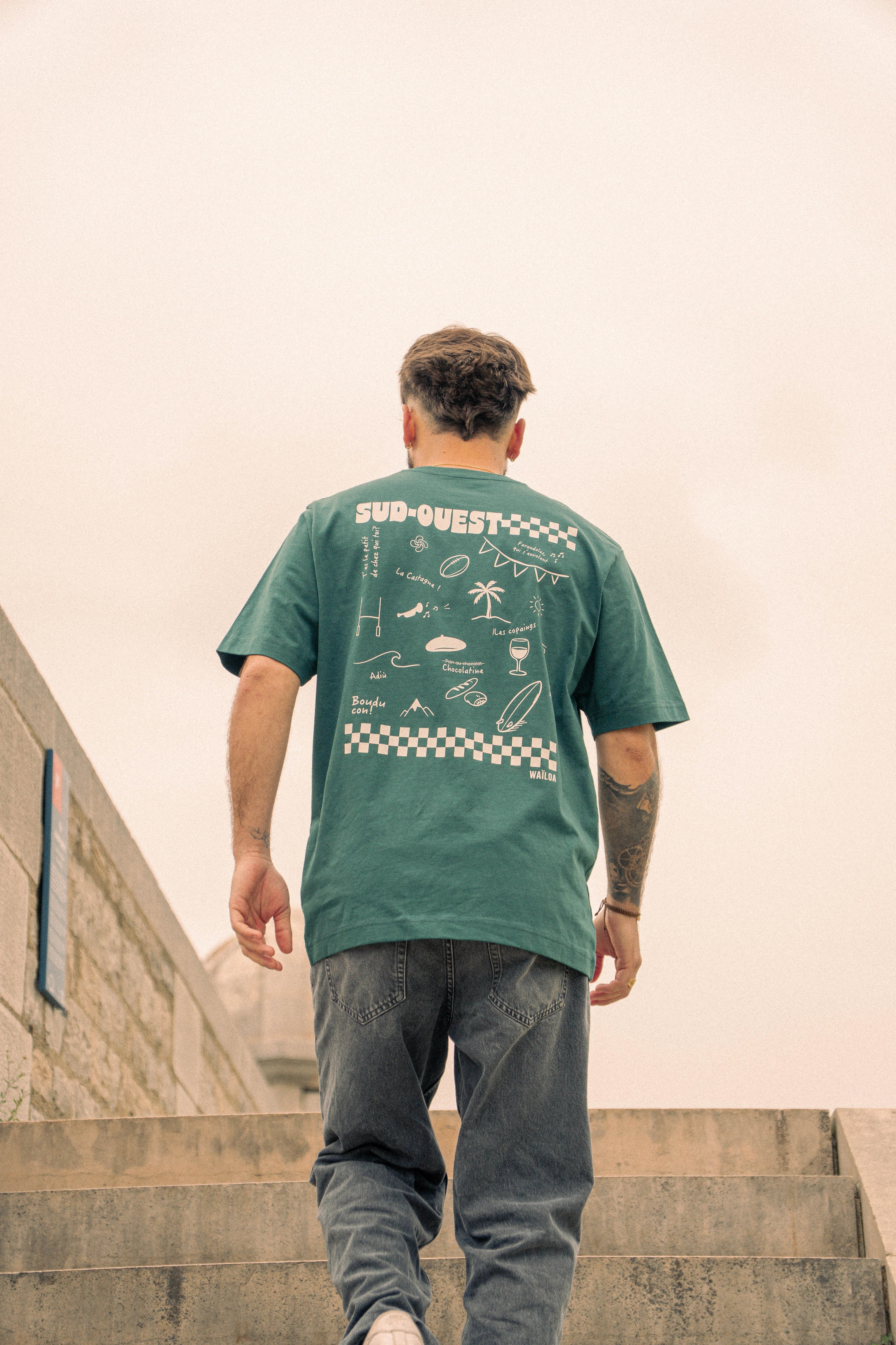 T-shirt sud ouest bleu canard régular