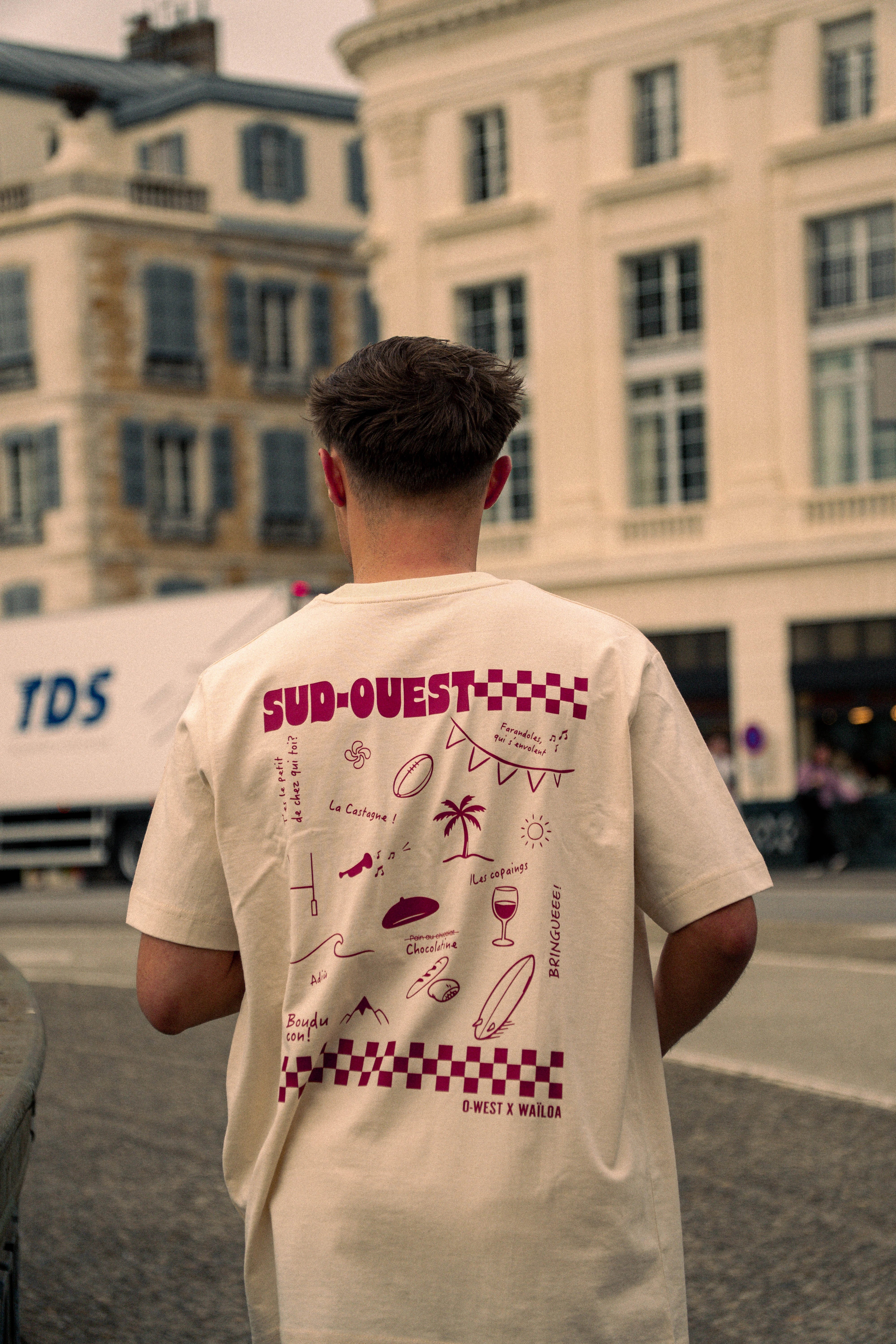 T-shirt Sud-Ouest blanc/rouge – Waïloa