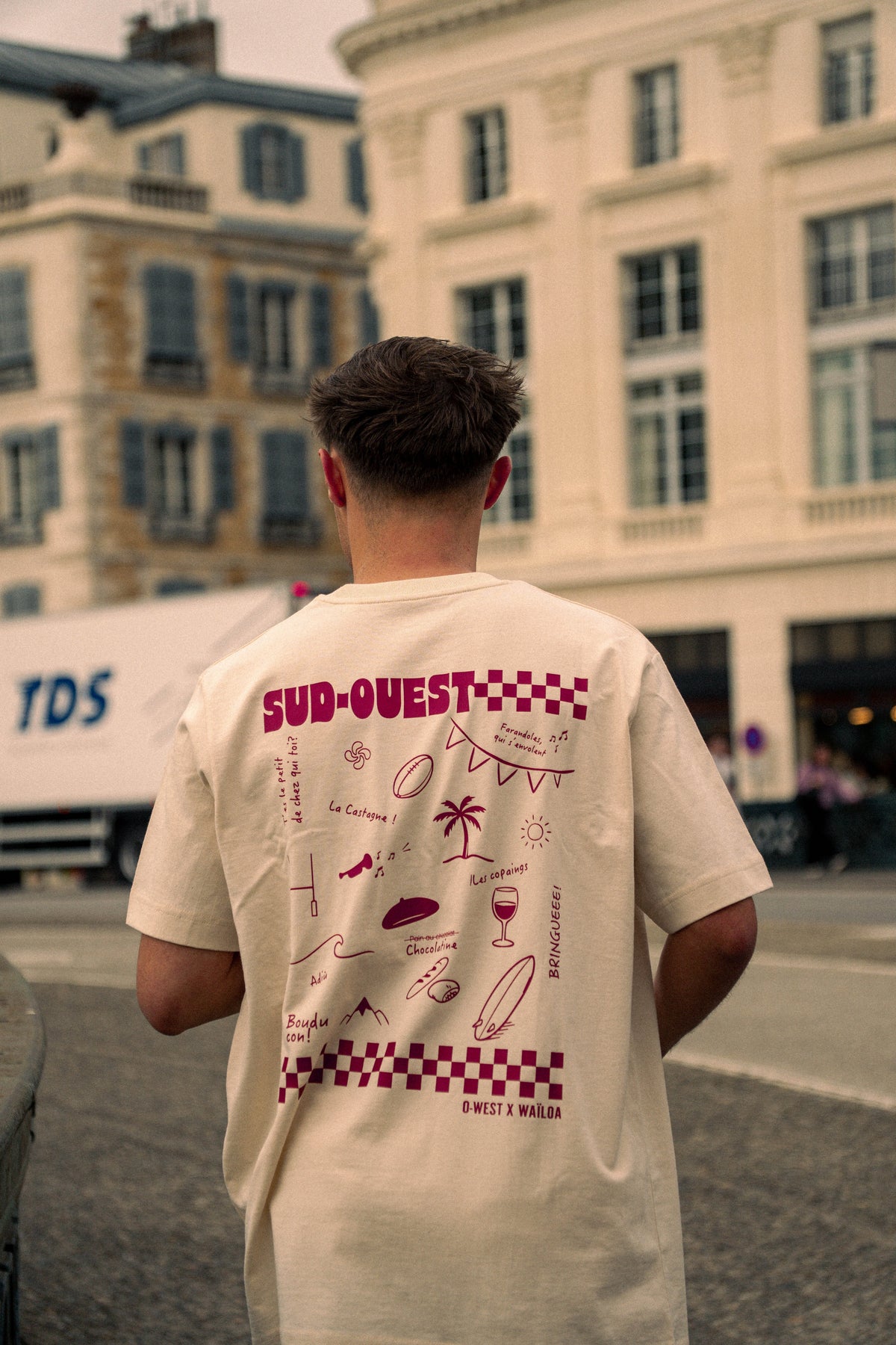 T-shirt Sud-Ouest blanc/rouge – Waïloa
