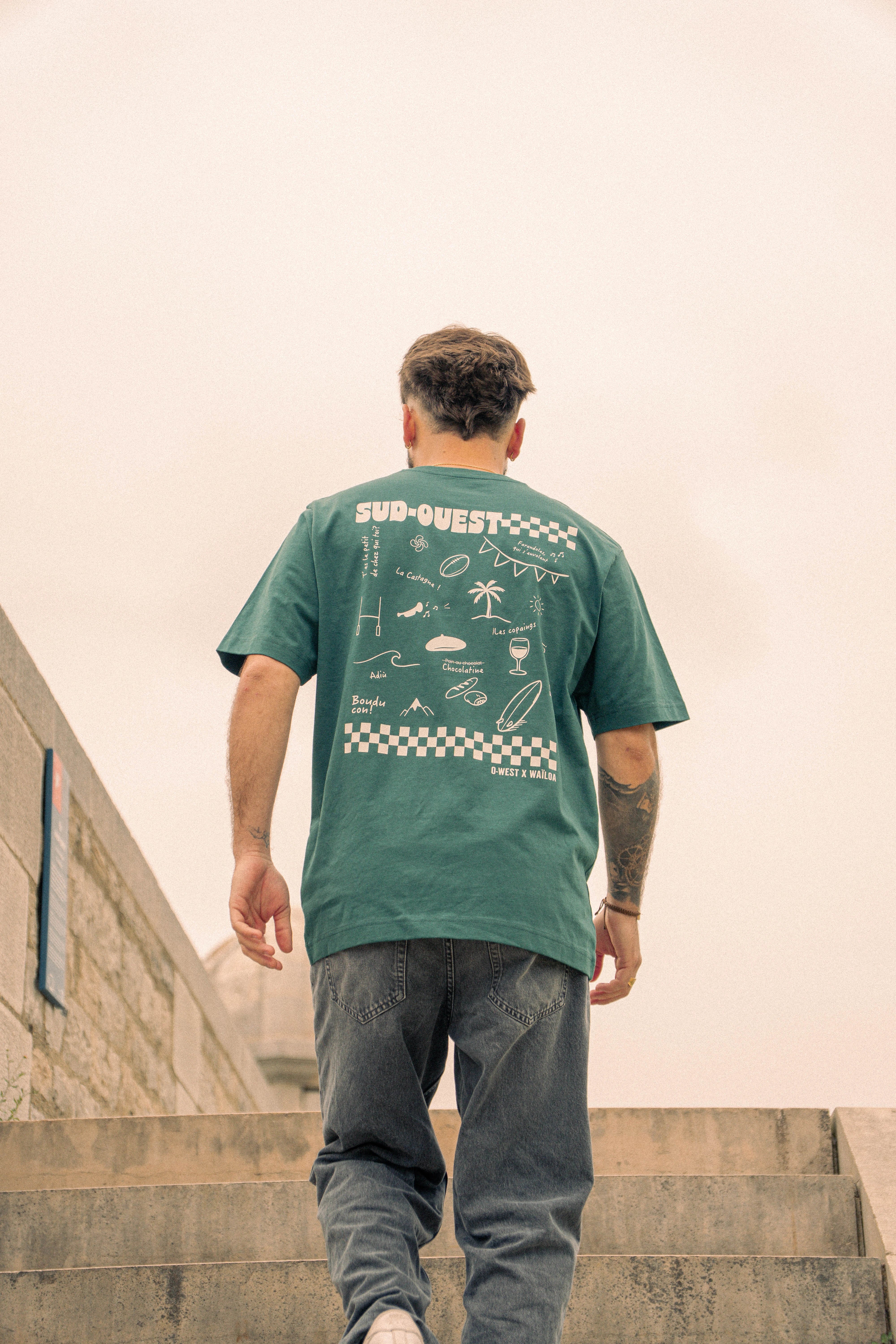T-shirt Sud-Ouest bleu canard – Waïloa (vue 4)