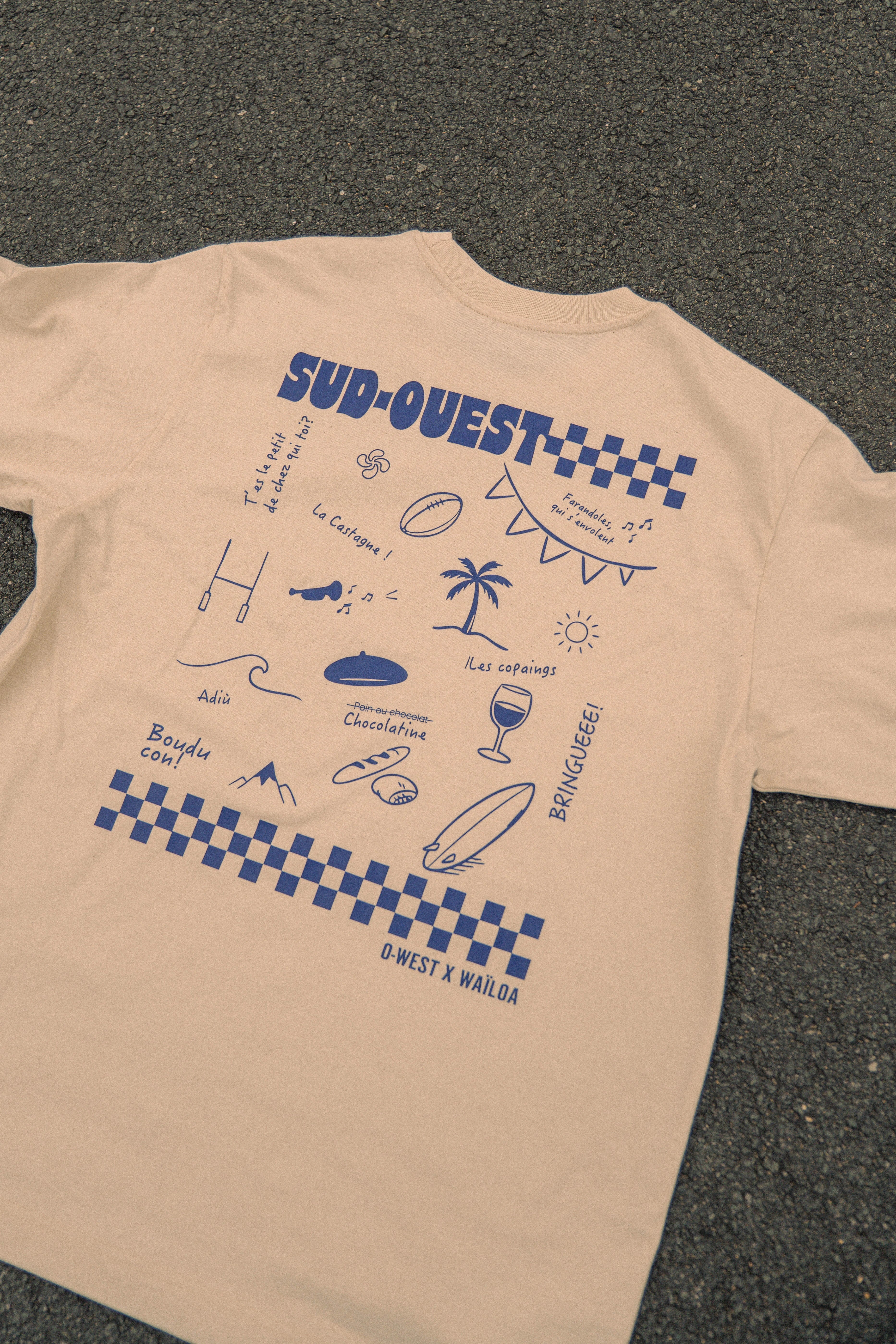 T-shirt Sud-Ouest écru/bleu – Waïloa (vue 5)