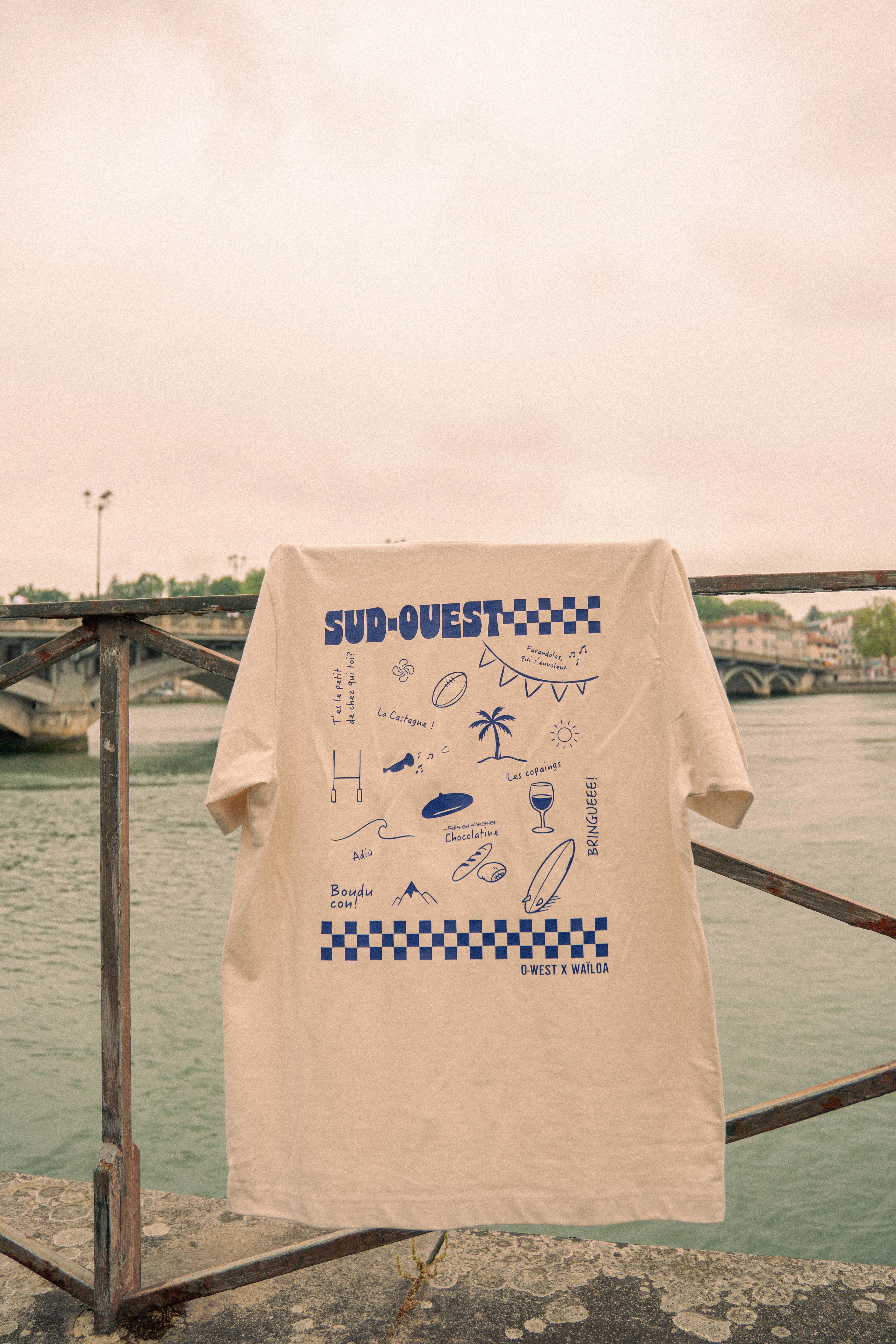 T-shirt Sud-Ouest écru/bleu – Waïloa (vue 6)