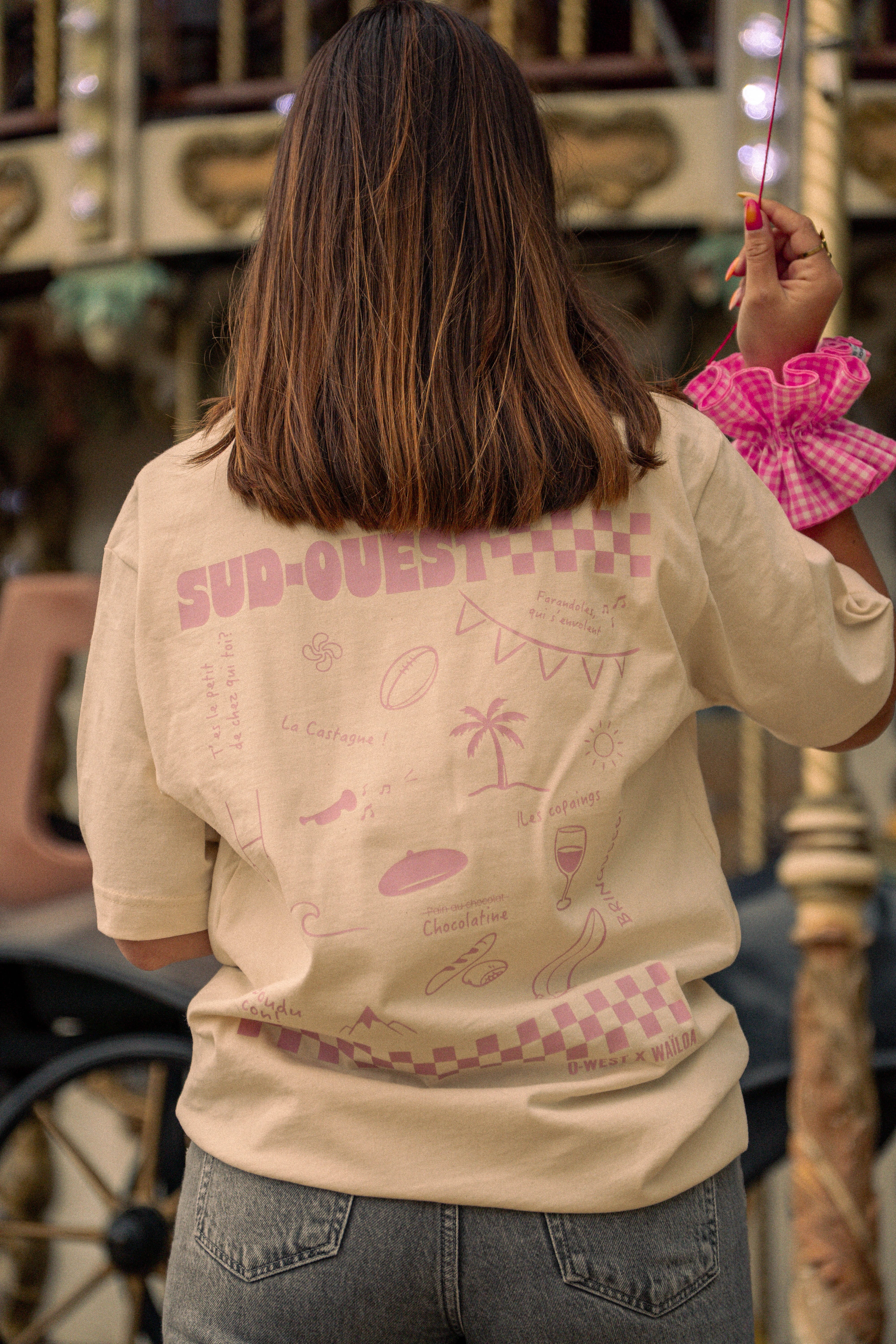 T-shirt Sud-Ouest écru rose – Waïloa