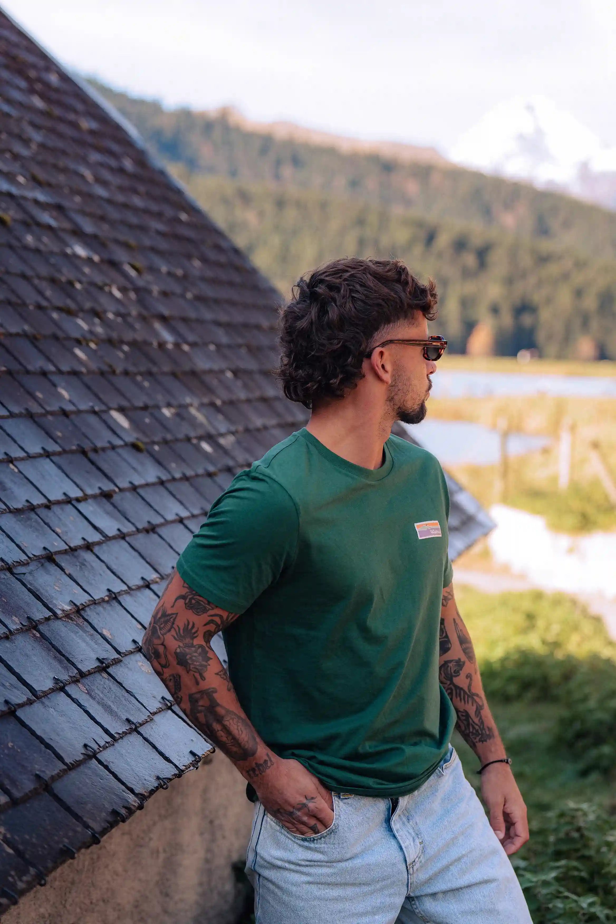 T-shirt Sunrise vert sapin homme – Waïloa